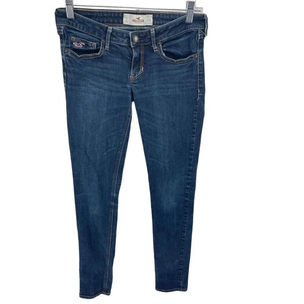 Hollister Women's Skinny Jeans Denim Stretch Cotton Medium Wash Blue Size 3/26